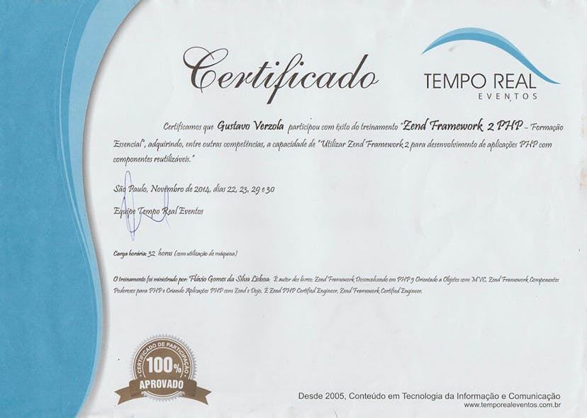 Certificate: Zend Framework 2 - Essential Training