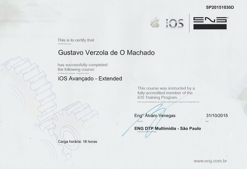 Certificate: Advanced iOS - Extended