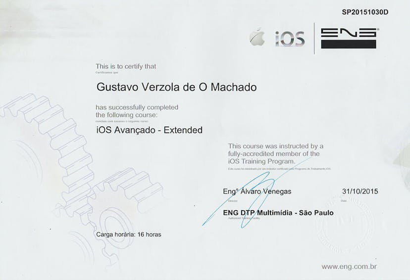 Certificate: Advanced iOS - Extended
