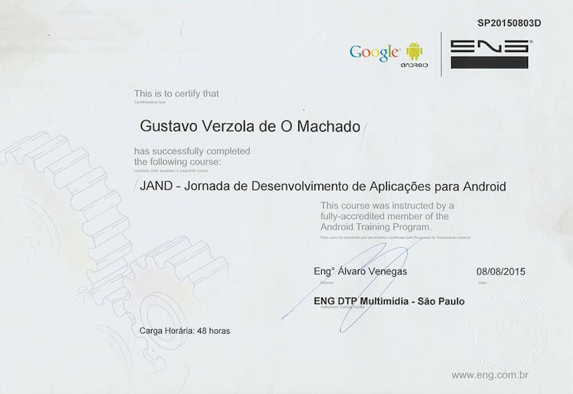 Certificate: Android Application Development Journey